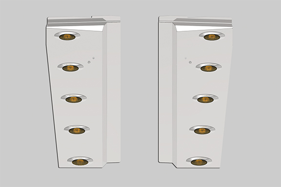 M5 AMBER LED – HOOD EXTENSION PANEL – PETERBILT 589 LONG HOOD image